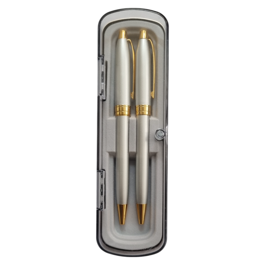 Juego Con Dos Bolígrafos Metálicos