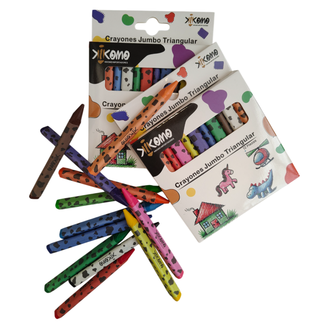 Crayones Triangulares De Colores Paquete Con 12 Piezas