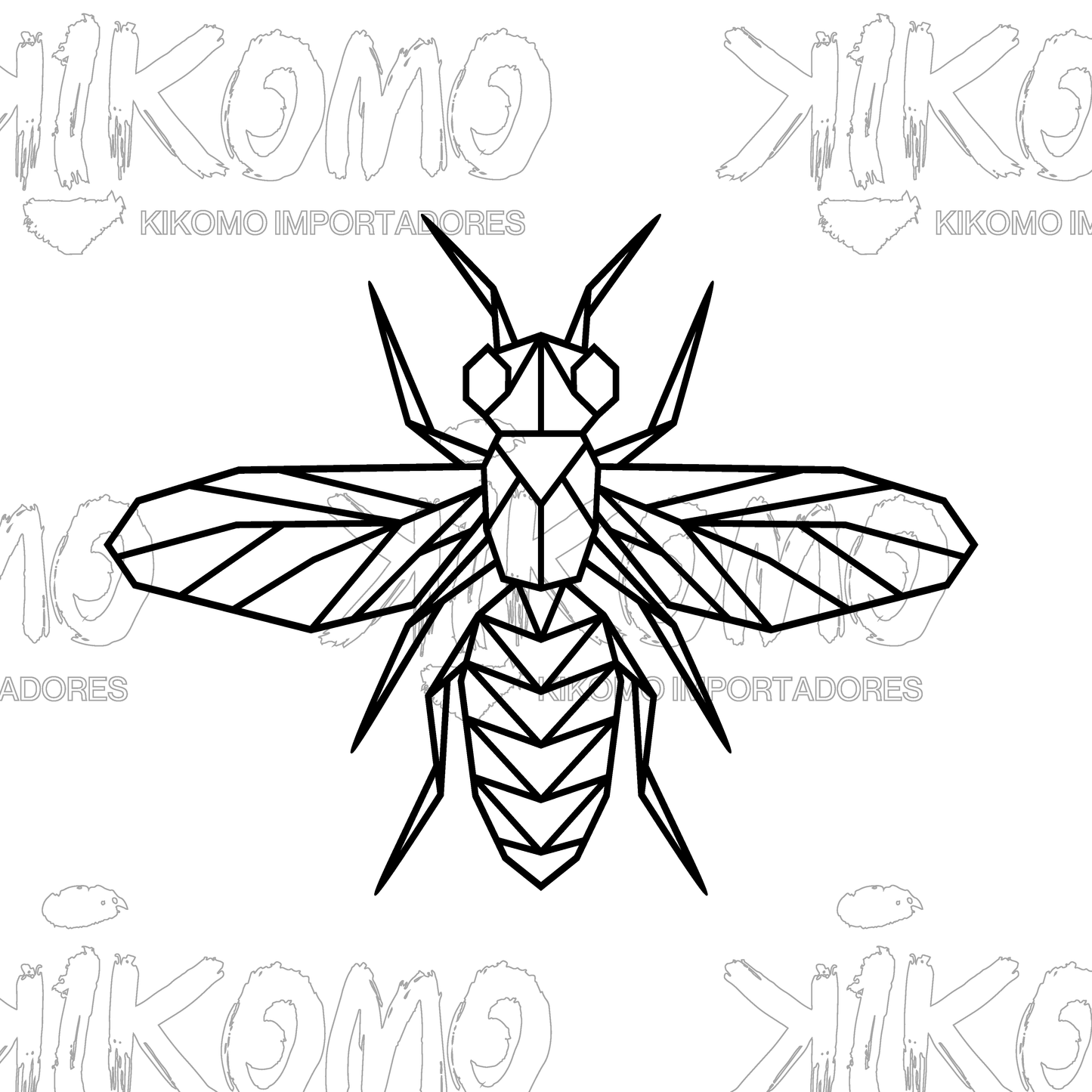 Abeja Geométrica – Cuadro Decorativo en MDF Negro