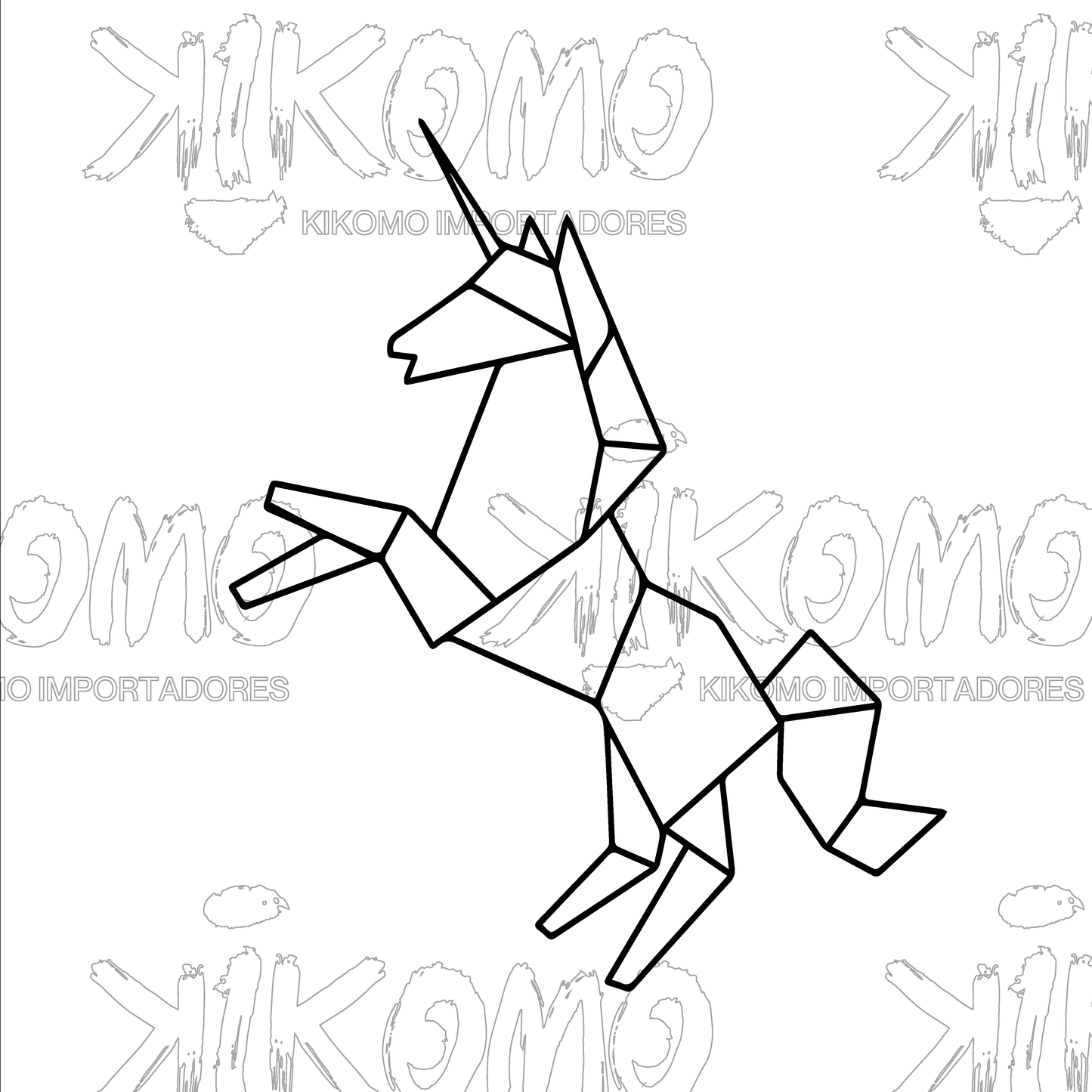 Caballo Geométrico – Cuadro en MDF Negro