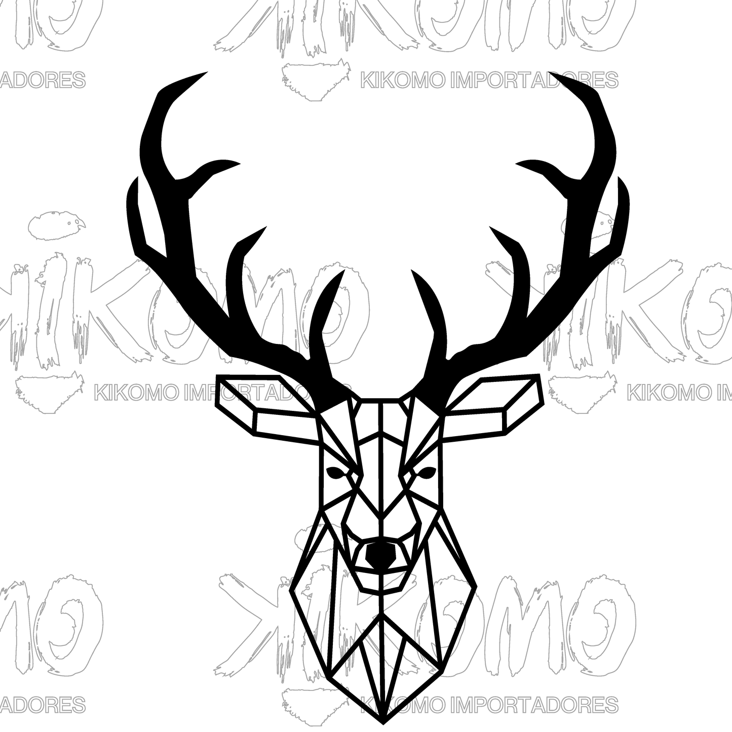 Ciervo o venado Geométrico – Cuadro en MDF Negro