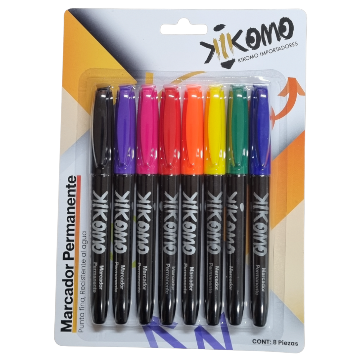 Marcador Permanente Colores Blíster 8 Piezas