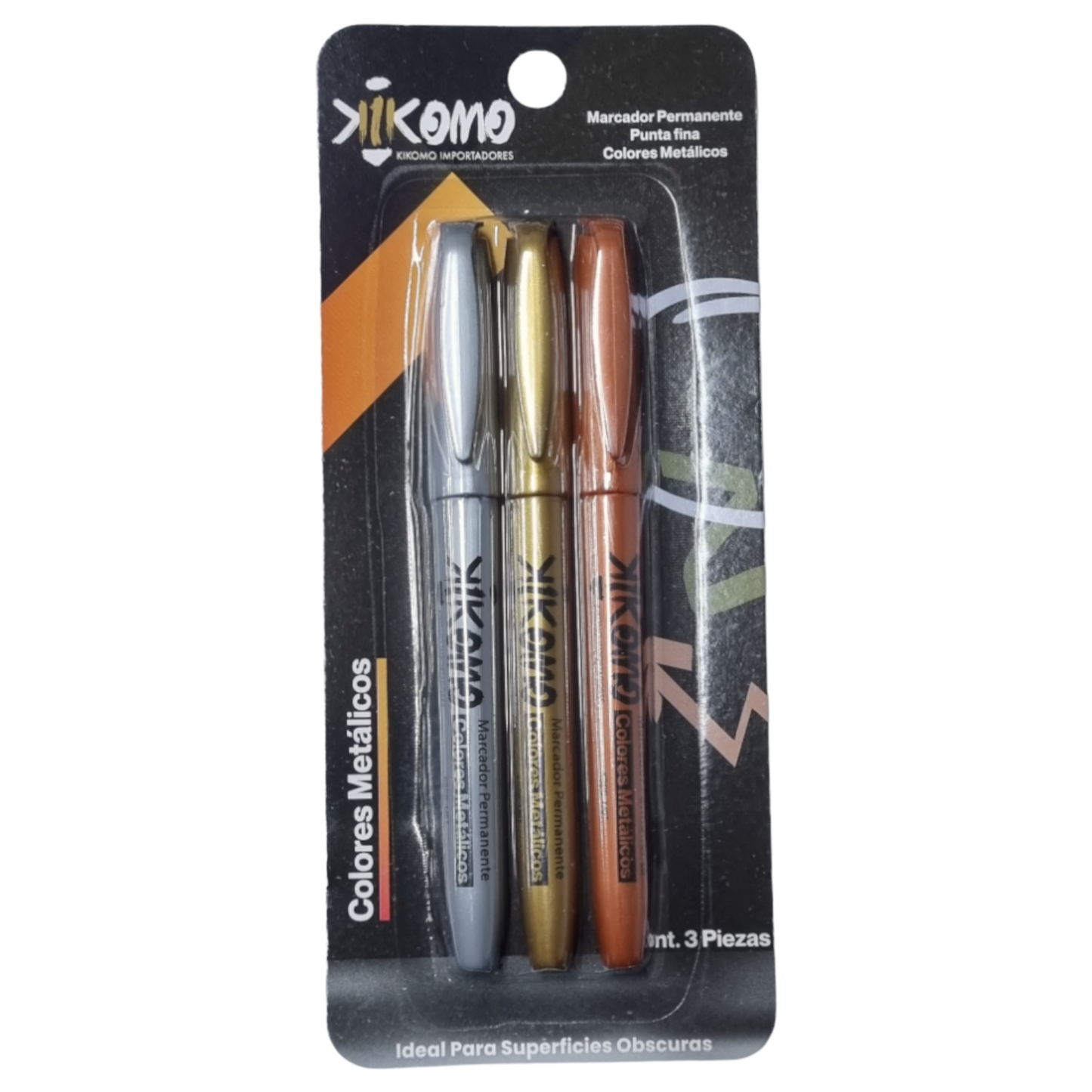 Marcador Permanente De Colores Metálicos En Blíster De 3 Piezas