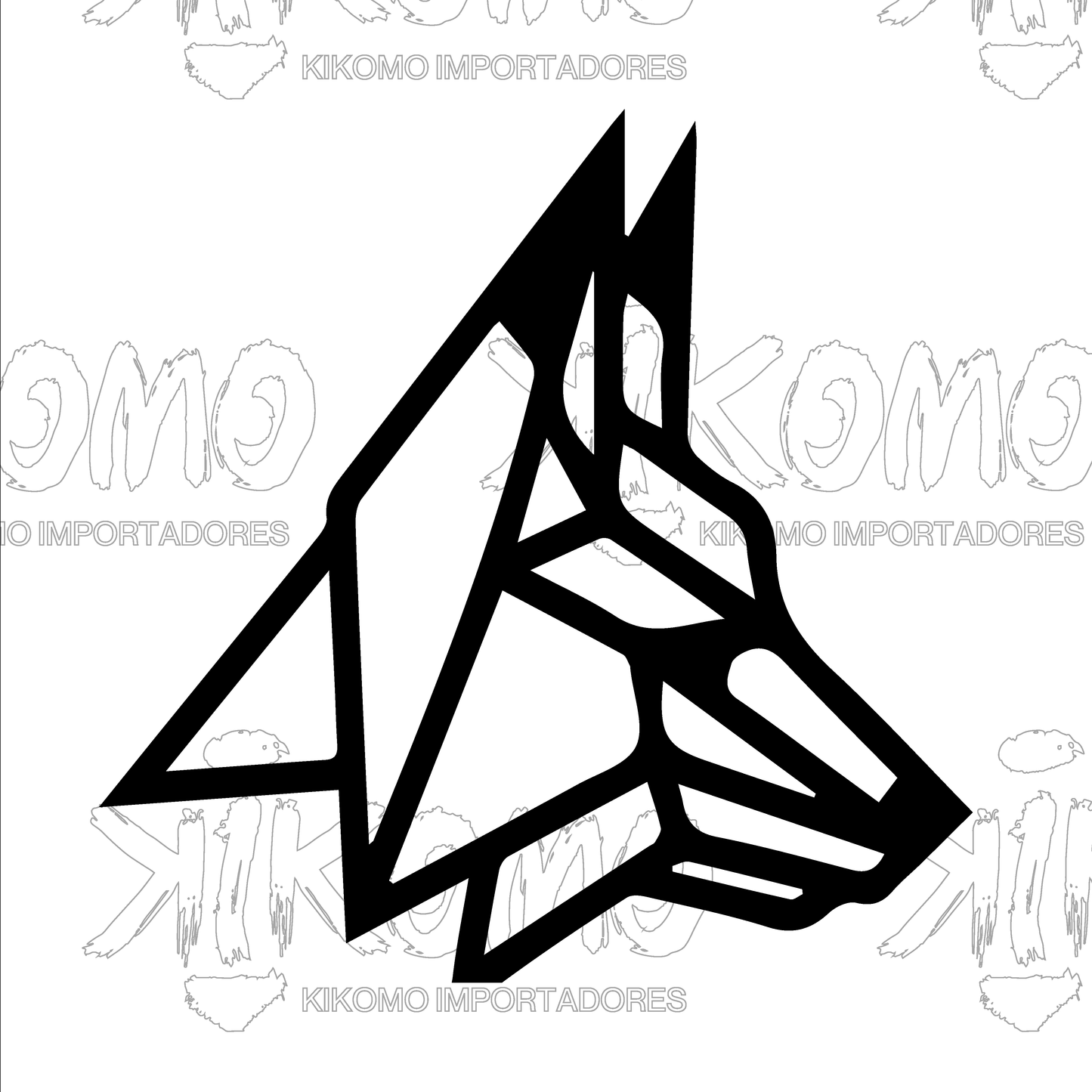 Lobo Geométrico – Cuadro en MDF Negro