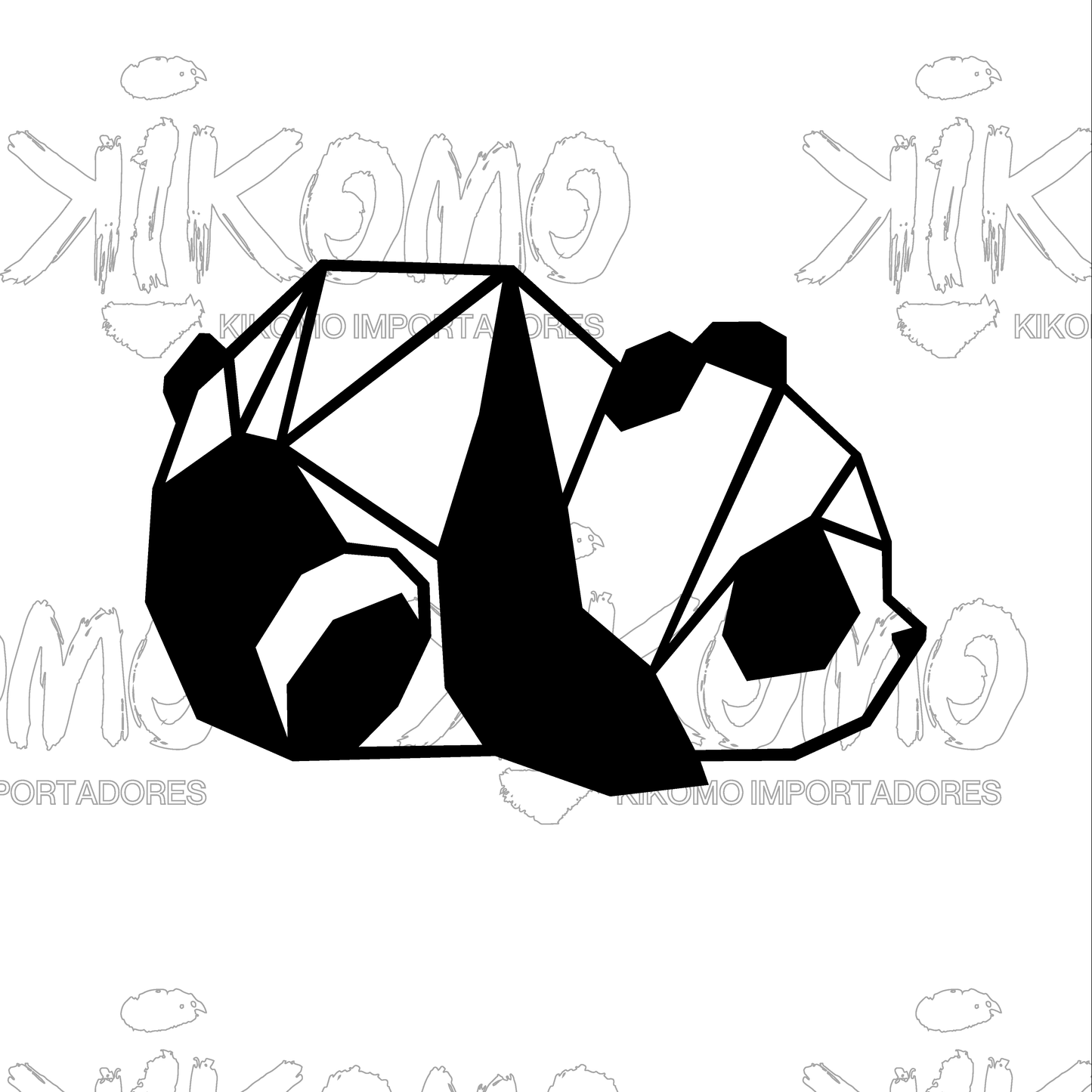 Oso Geométrico – Cuadro en MDF Negro