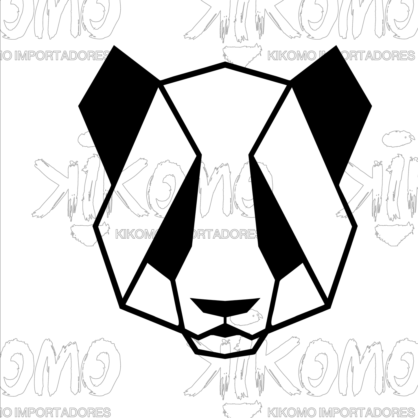 Oso Geométrico – Cuadro en MDF Negro