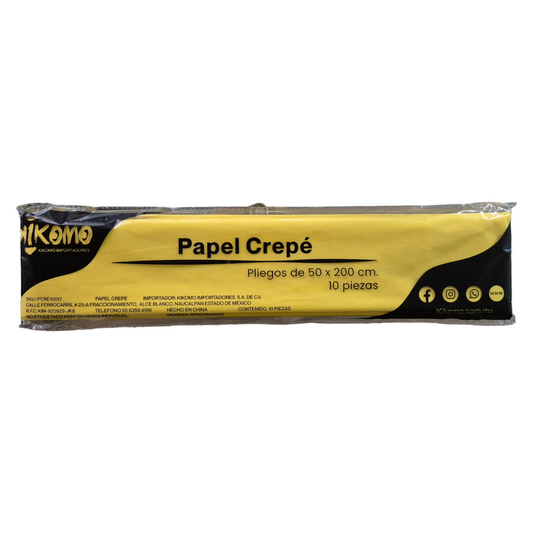 Papel Crepé 10 Pliegos de 50x200