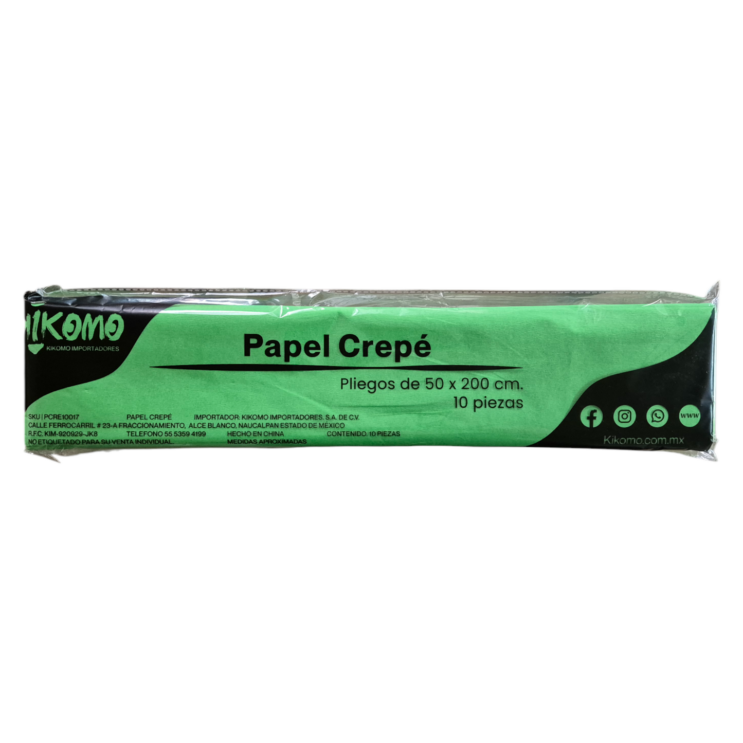 Papel Crepé 10 Pliegos de 50x200