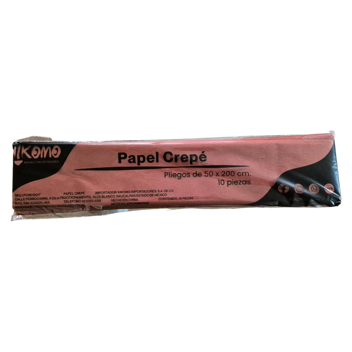 Papel Crepé 10 Pliegos de 50x200