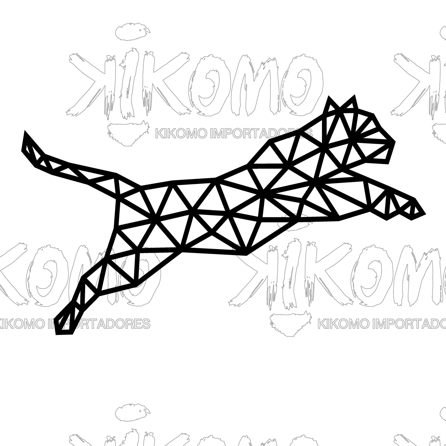 tigre Geométrico – Cuadro en MDF Negro