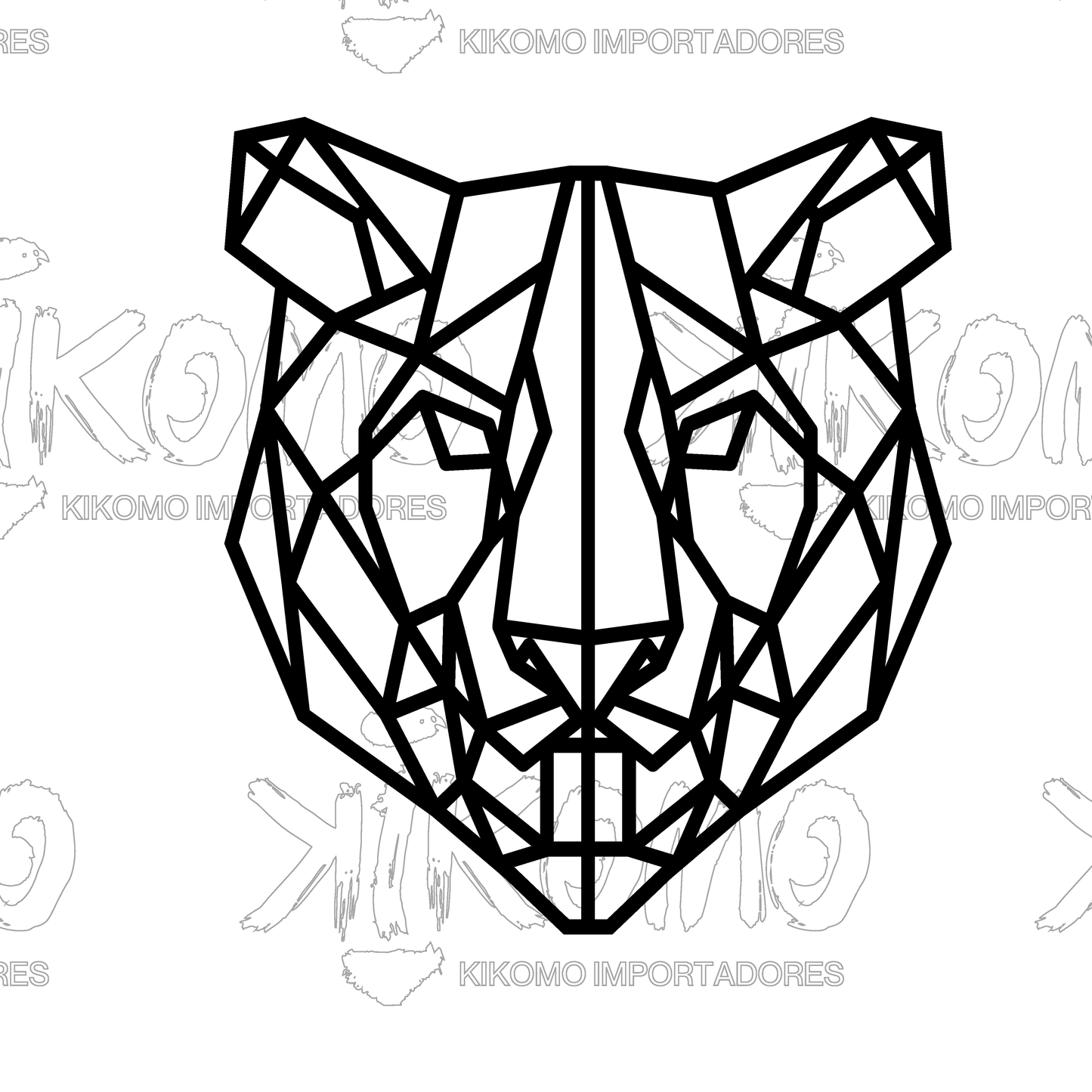 tigre Geométrico – Cuadro en MDF Negro