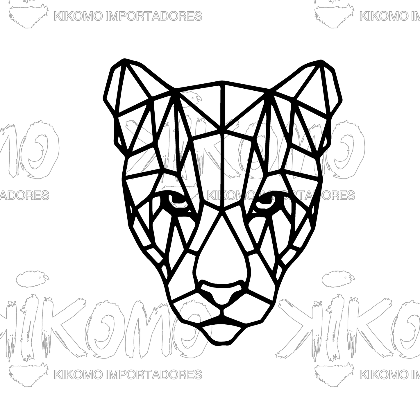 tigre Geométrico – Cuadro en MDF Negro