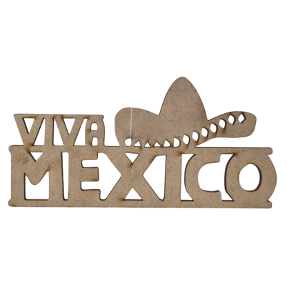Figura Patria De MDF Para Decoración Con Leyenda "VIVA MÉXICO"