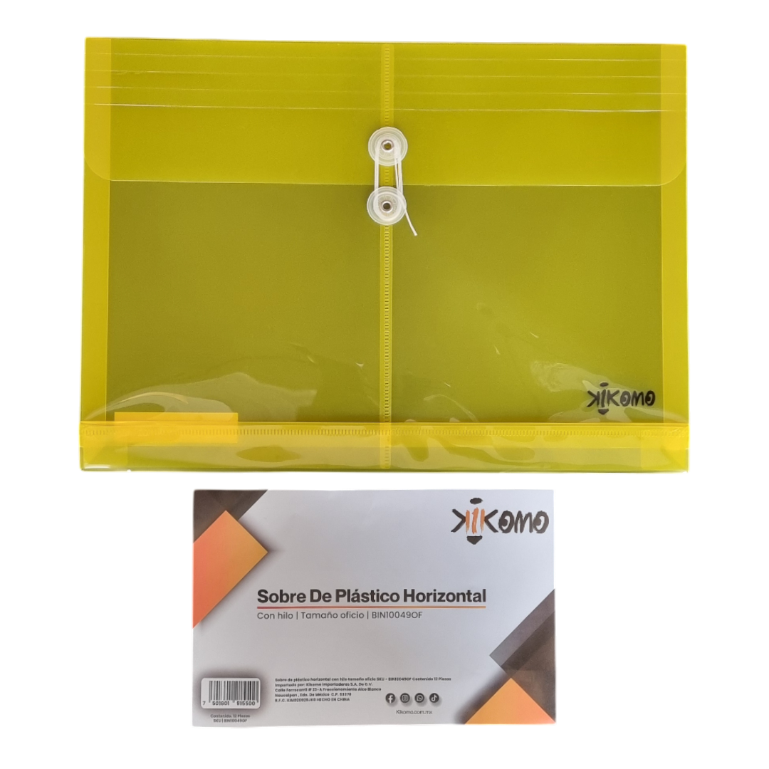 Sobre Horizontal Con Rondana E Hilo Tamaño Carta Y Oficio