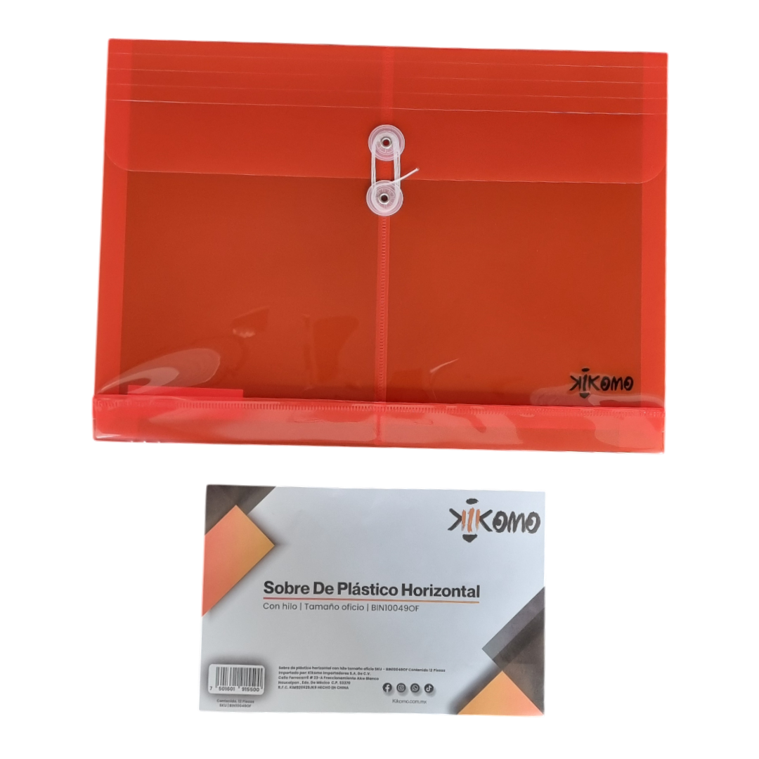 Sobre Horizontal Con Rondana E Hilo Tamaño Carta Y Oficio