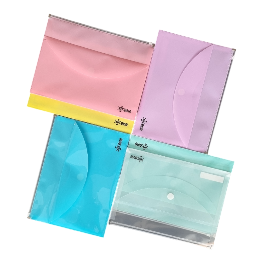 Sobre Con Broche y Zip Tamaño Carta Colores Pasteles