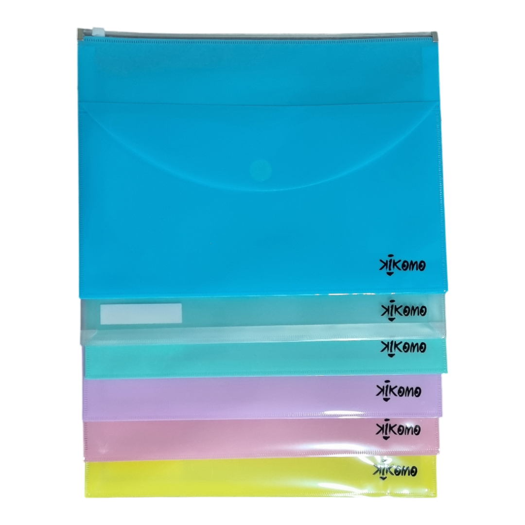 Sobre Con Broche y Zip Tamaño Carta Colores Pasteles