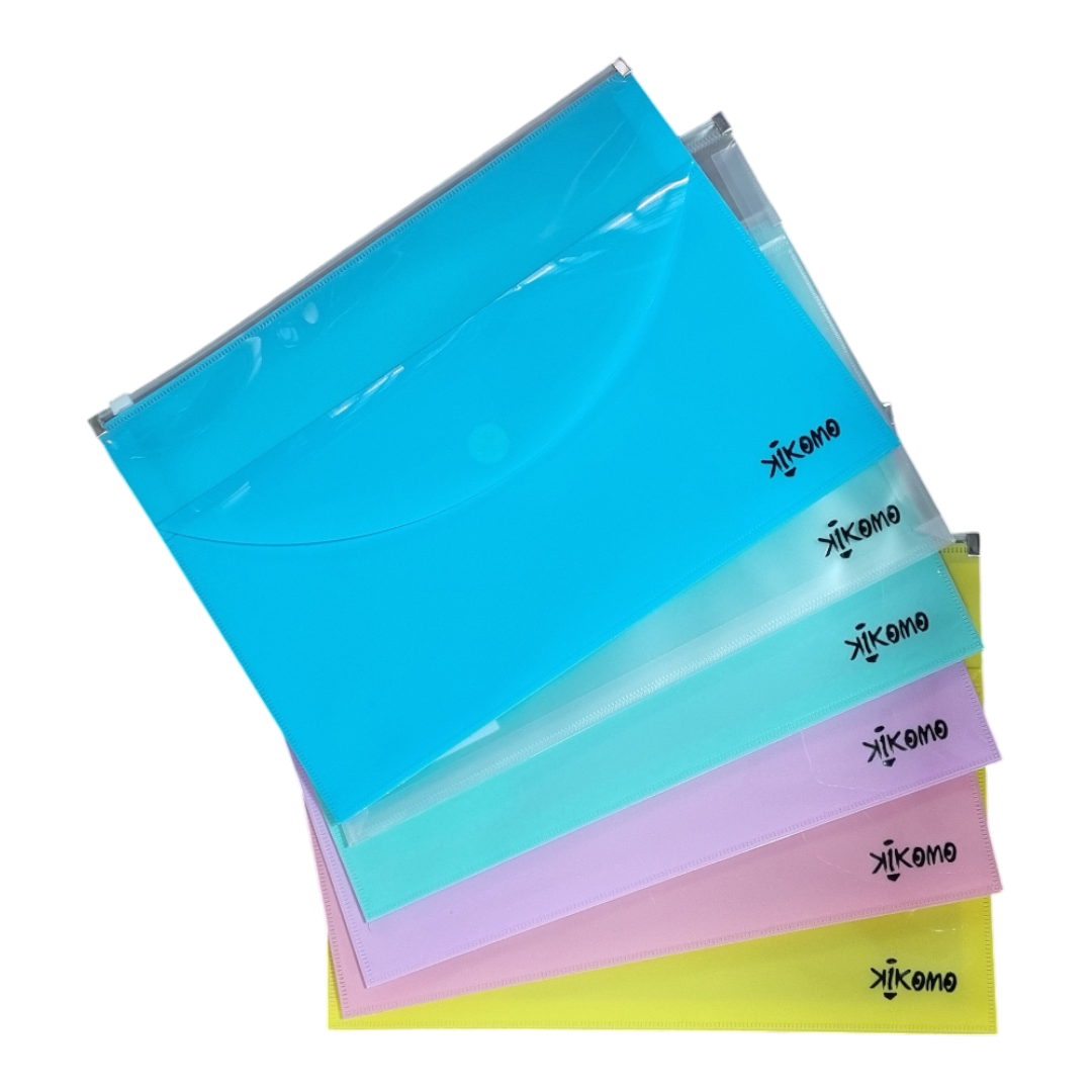 Sobre Con Broche y Zip Tamaño Carta Colores Pasteles