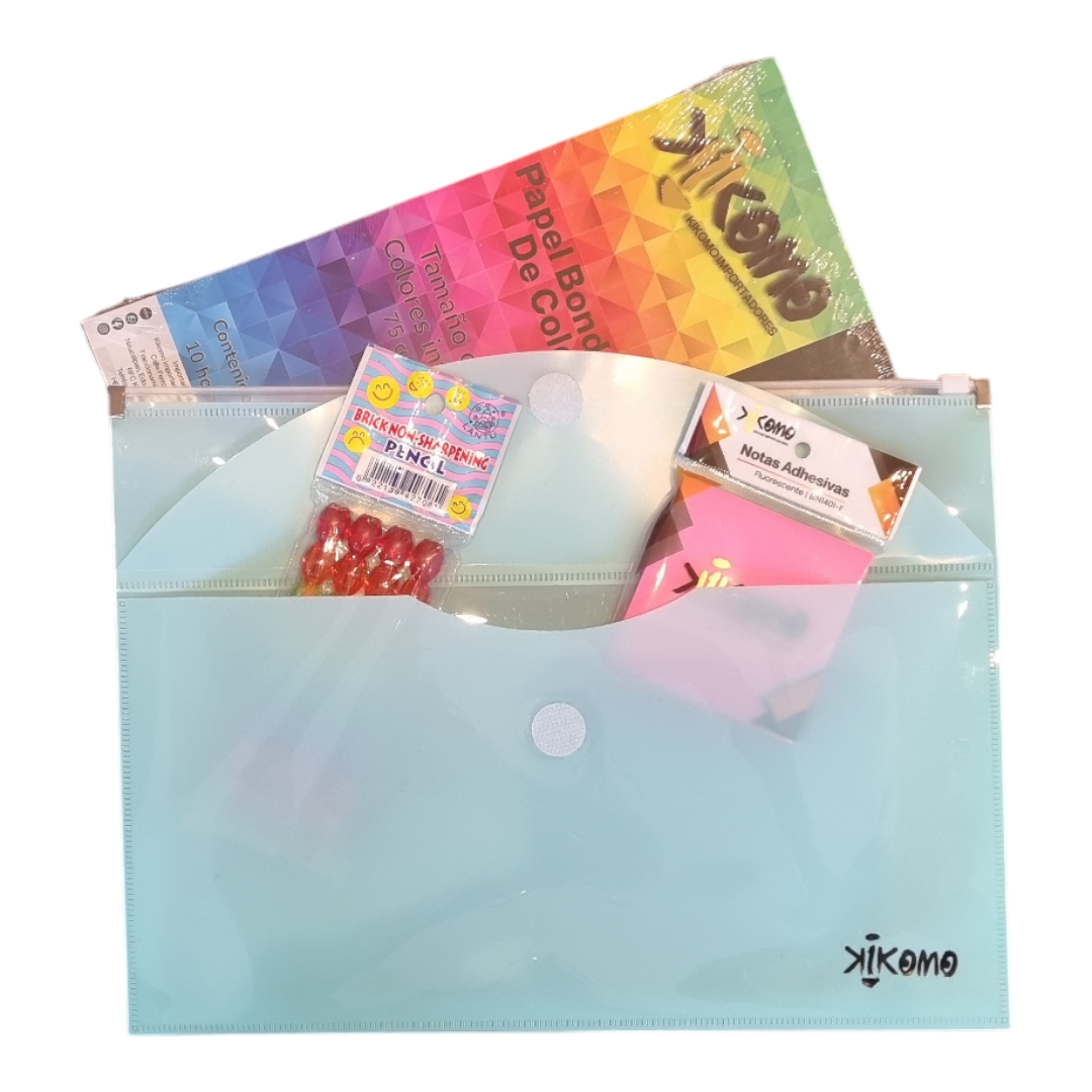 Sobre Con Broche y Zip Tamaño Carta Colores Pasteles