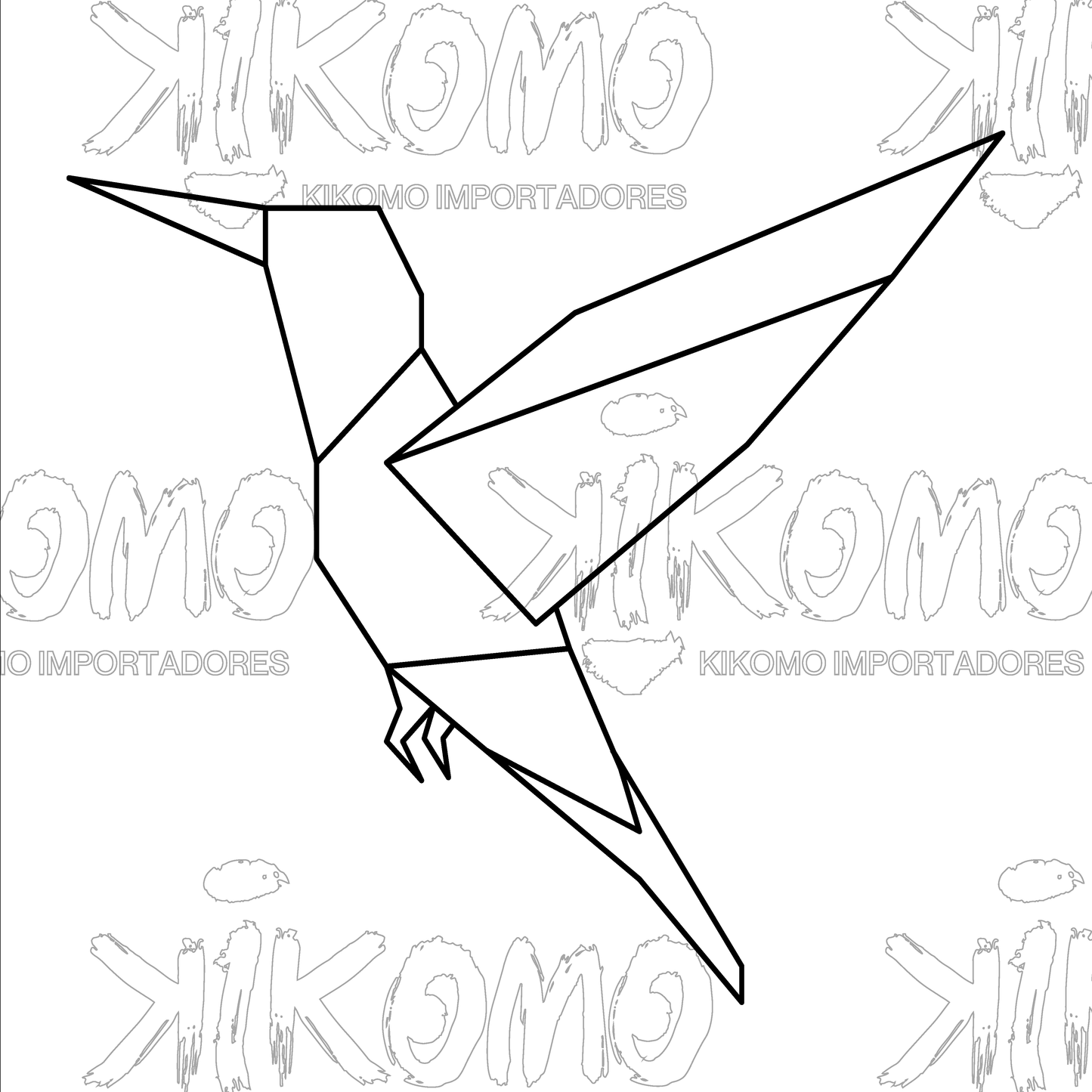 Colibri Geométrico – Cuadro en MDF Negro