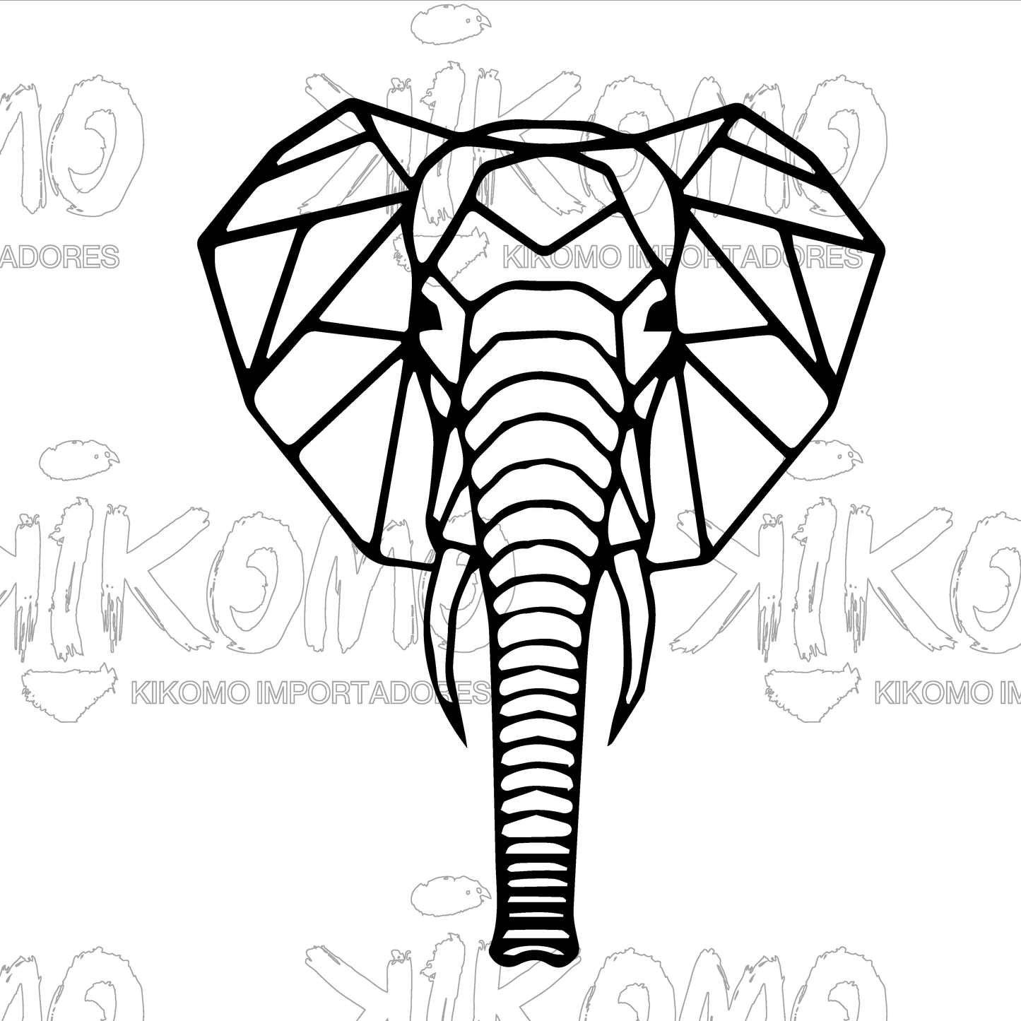 Elefante Geométrico – Cuadro Decorativo en MDF Negro