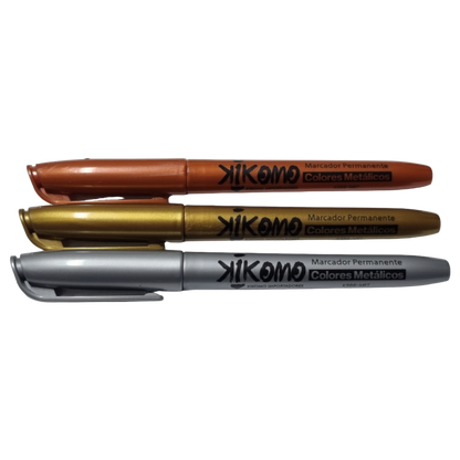 Marcador Permanente De Colores Metálicos En Blíster De 3 Piezas