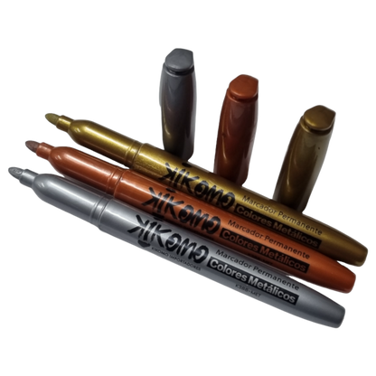 Marcador Permanente De Colores Metálicos En Blíster De 3 Piezas