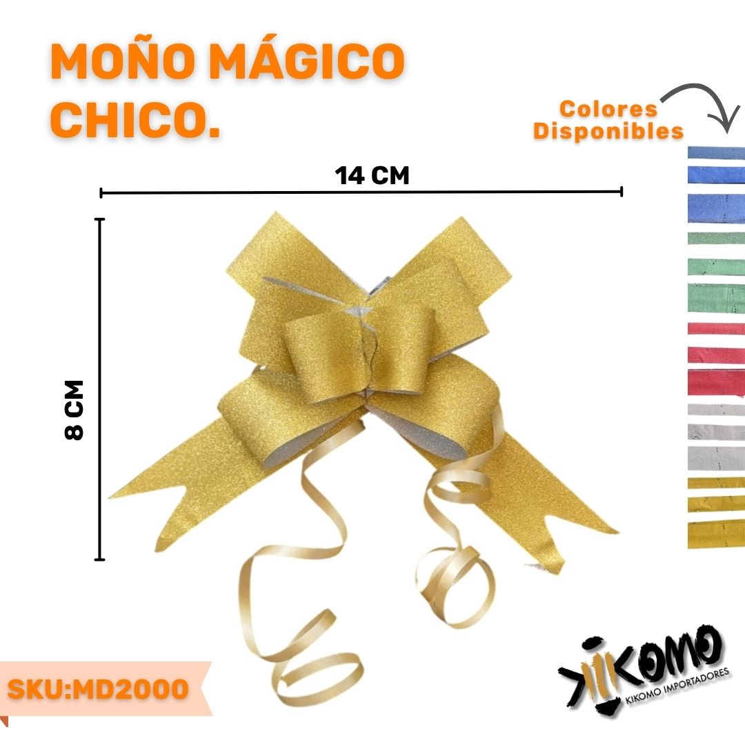 Moño Mágico Bolsa De 20 Paquetes Con 10 Piezas De Un Solo Color