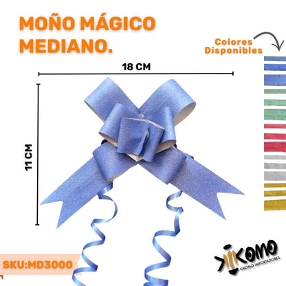 Moño Mágico Bolsa De 20 Paquetes Con 10 Piezas De Un Solo Color