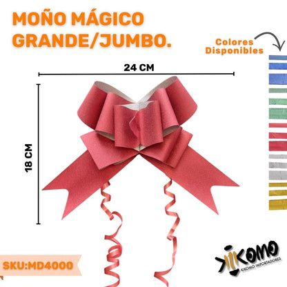 Moño Mágico Bolsa De 20 Paquetes Con 10 Piezas De Un Solo Color