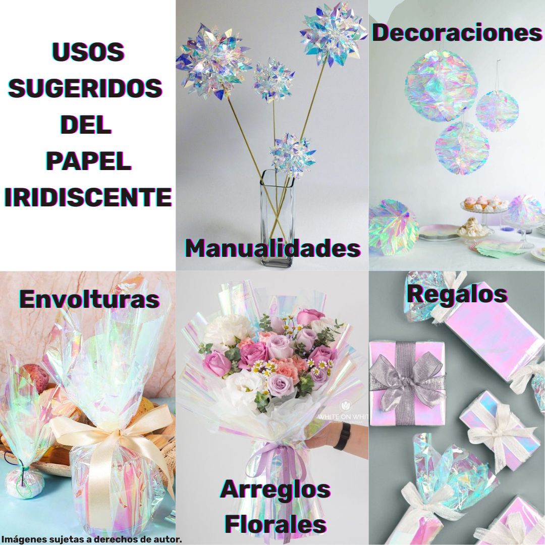 Papel Iridiscente (Tornasol) Paquete Con 20 Pliegos