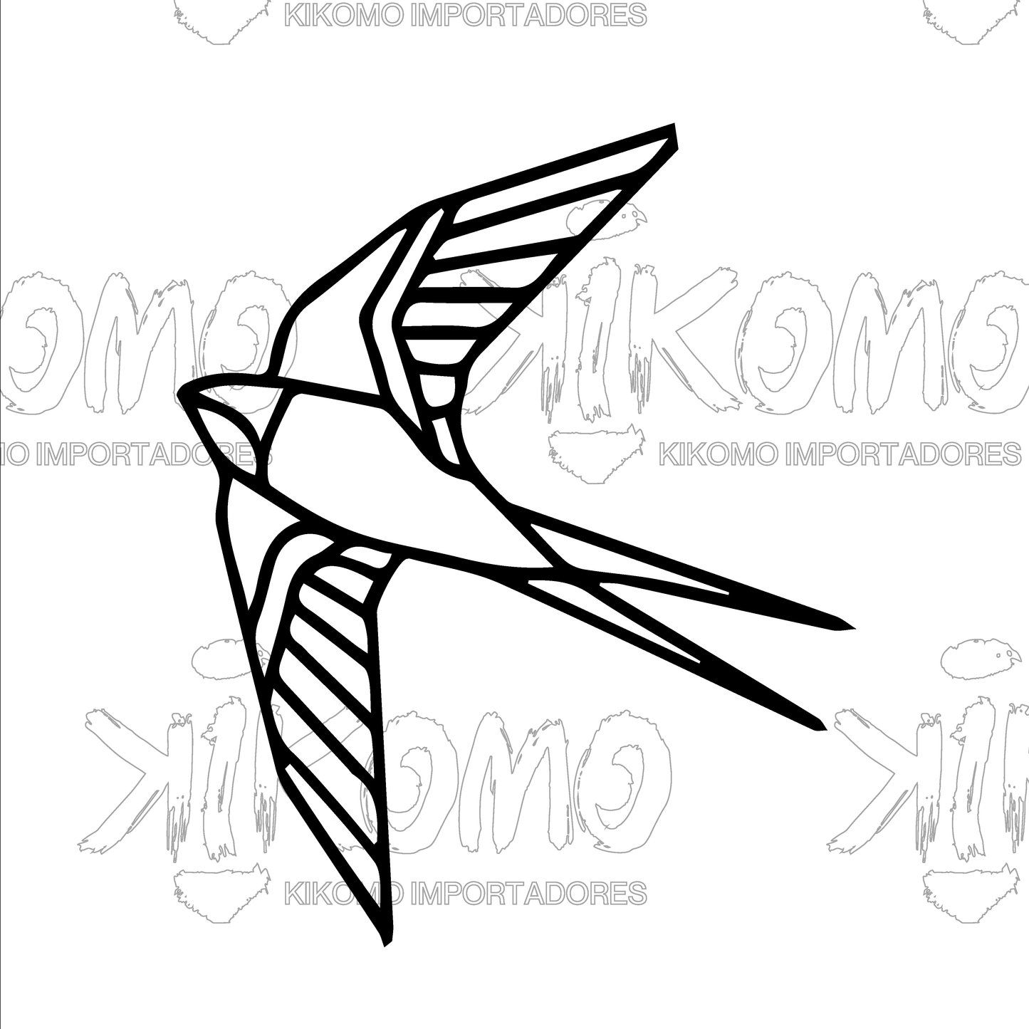 Pajaros y aguilas Geométrico – Cuadro en MDF Negro