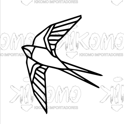 Pajaros y aguilas Geométrico – Cuadro en MDF Negro
