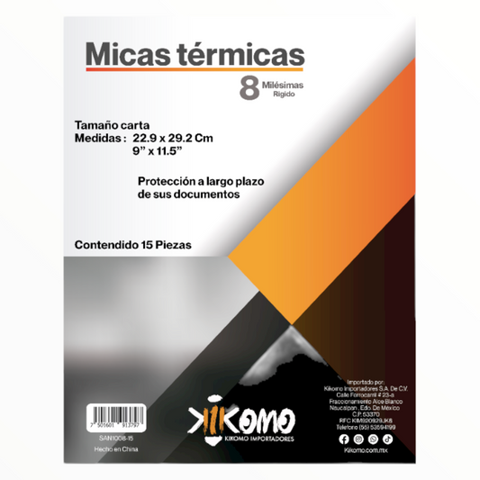 Mica Protectora Transparente Tamaño Carta 8 Milésimas