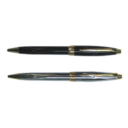 Bolígrafo metálico negro y plata