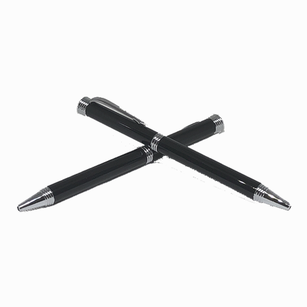 Juego de 2 bolígrafos tácticos militares con 6 repuestos de bolígrafo negro  para escribir, hechos de acero de tungsteno y aluminio (negro y plateado)